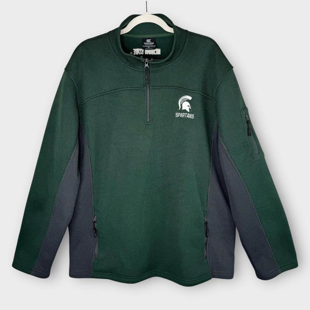Colosseum Michigan State Spartans MSU Knit 1/4 Zip Jacket XL pullover athletic